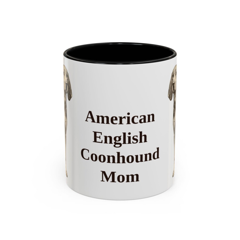 11oz American English Coonhound Dog Mom Mug, Vintage Sketch Coffee Mug, Dog Mom Gift