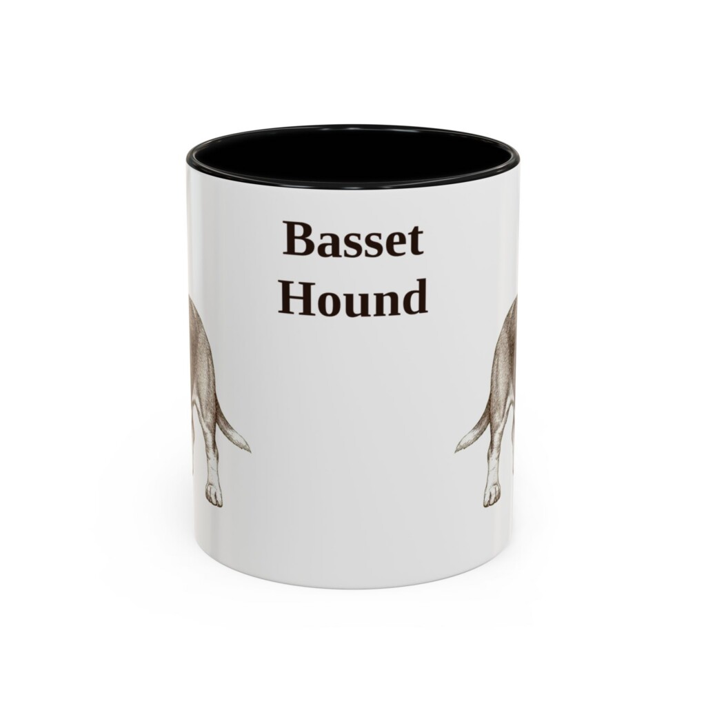 4522324342415805370_2048.jpeg 11oz Basset Hound Mug, Vintage Dog Portrait Coffee Mug, Dog Lover Gift