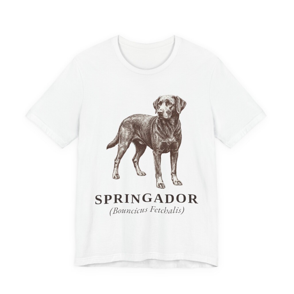Springador Latin Shirt, Vintage Dog Sketch Tee, Dog Latin Gift