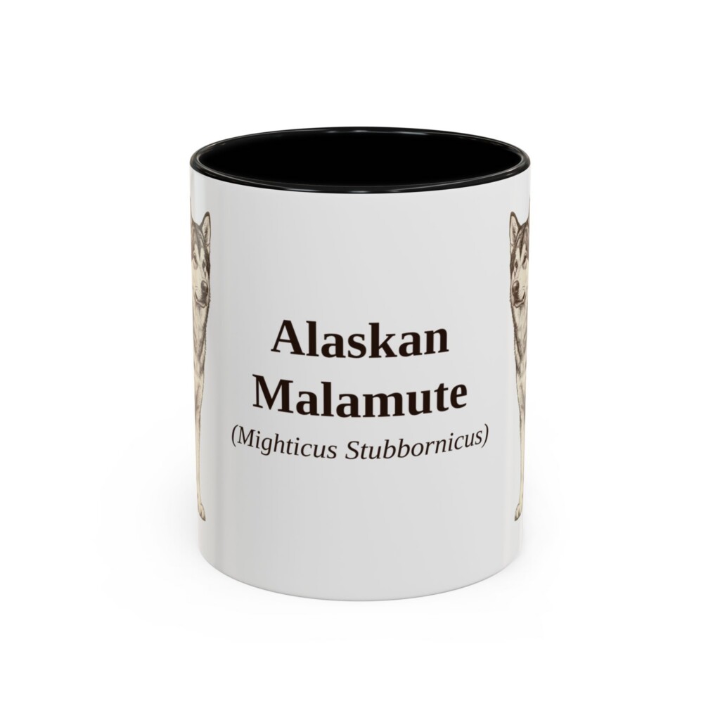 11oz Alaskan Malamute Latin Mug, Vintage Dog Coffee Mug, Dog Lover Gift