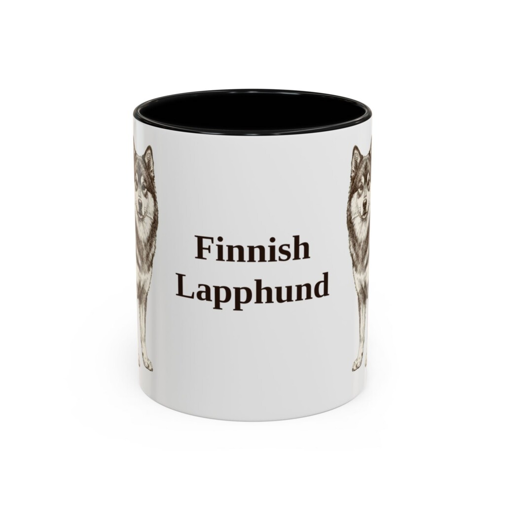 11oz Finnish Lapphund Mug, Vintage Dog Portrait Coffee Mug, Dog Lover Gift