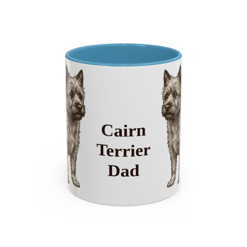 11oz Cairn Terrier Dog Dad Mug, Vintage Sketch Coffee Mug, Dog Dad Gift