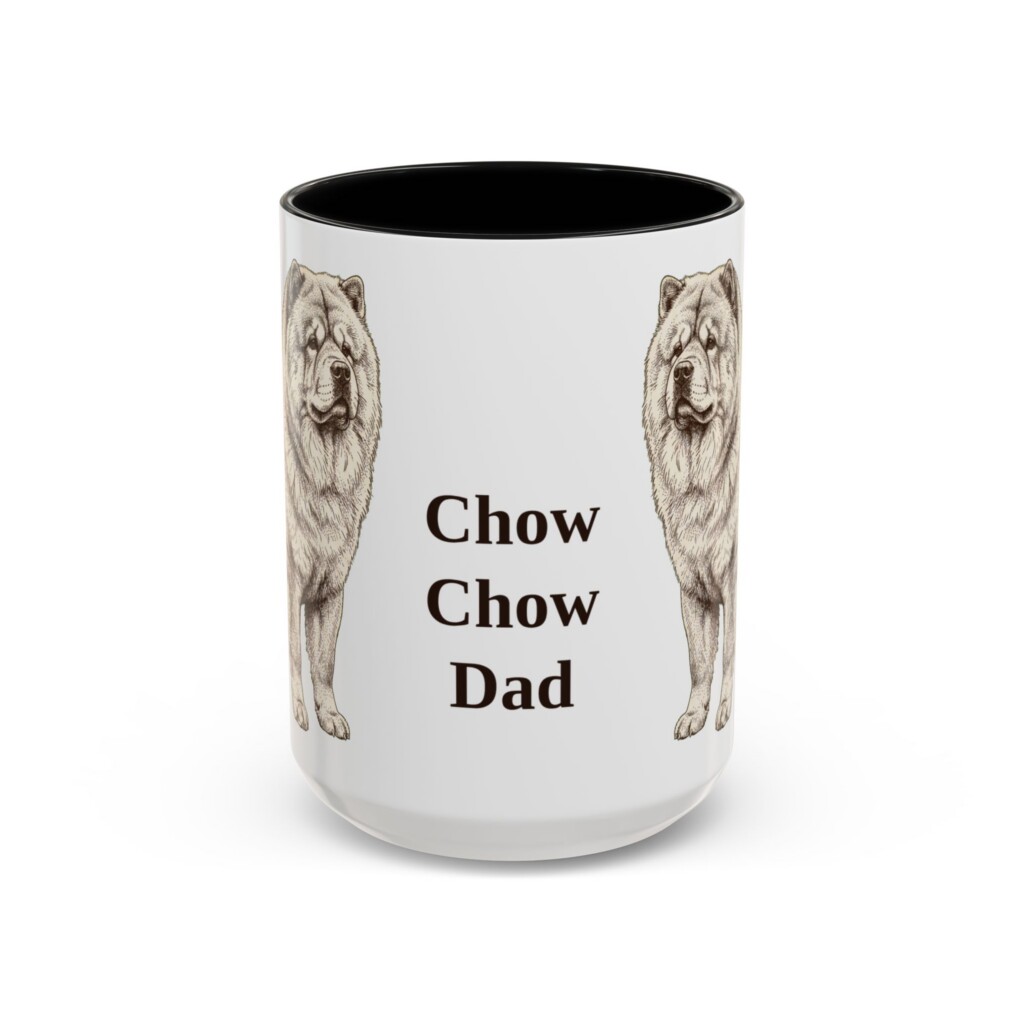 15oz Chow Chow Dog Dad Mug, Vintage Sketch Coffee Mug, Dog Dad Gift