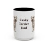 15oz Cesky Terrier Dog Dad Mug, Vintage Sketch Coffee Mug, Dog Dad Gift