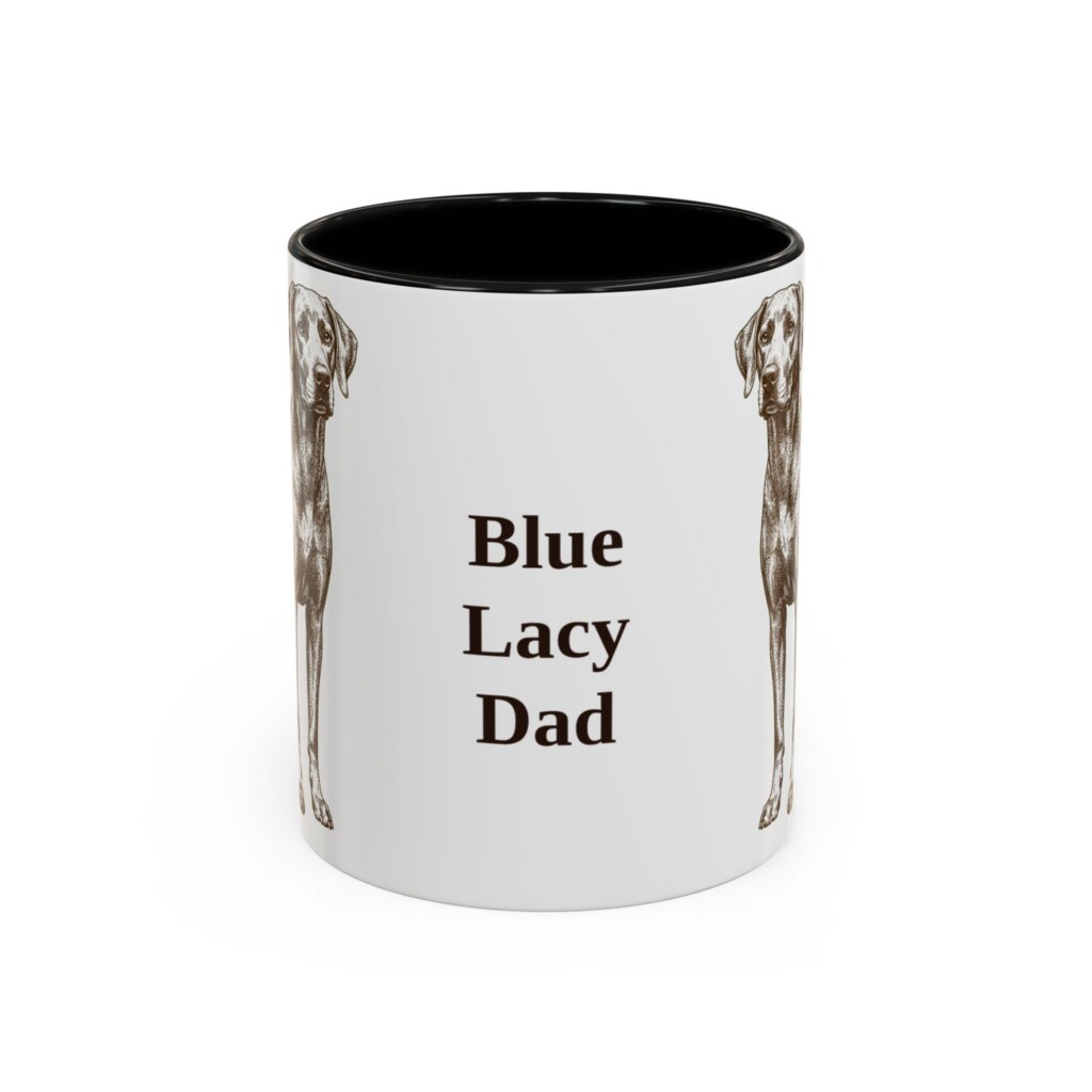 11oz Blue Lacy Dog Dad Mug, Vintage Sketch Coffee Mug, Dog Dad Gift