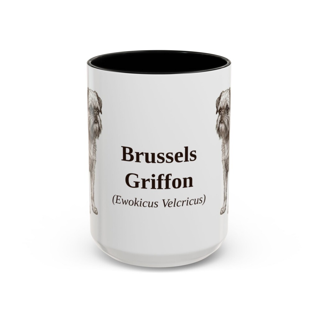 15oz Brussels Griffon Latin Mug, Vintage Dog Coffee Mug, Dog Lover Gift