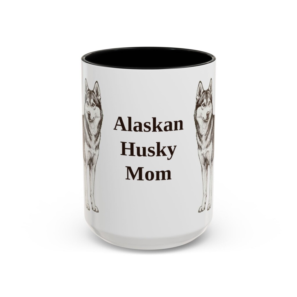 4856814950202917298_2048.jpeg 15oz Alaskan Husky Dog Mom Mug, Vintage Sketch Coffee Mug, Dog Mom Gift