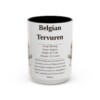 15oz Belgian Tervuren Mug, Illustrated Dog Breed Facts Coffee Mug, Vintage Dog Keepsake Gift