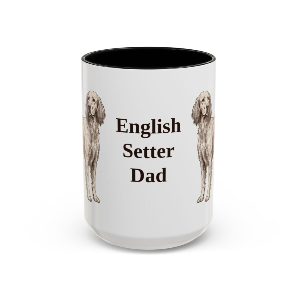 4933703578772743327_2048.jpeg 15oz English Setter Dog Dad Mug, Vintage Sketch Coffee Mug, Dog Dad Gift