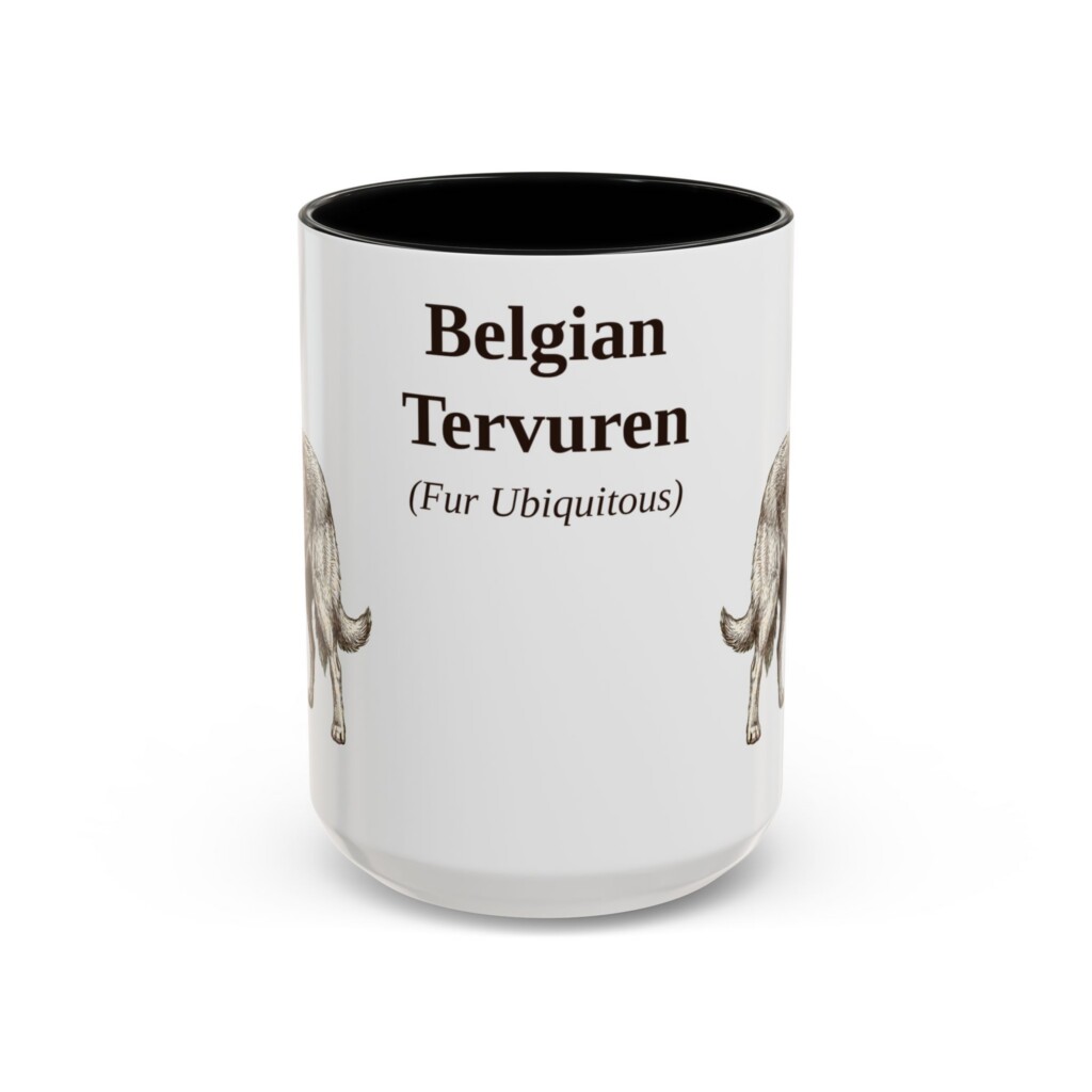 15oz Belgian Tervuren Latin Mug, Vintage Dog Coffee Mug, Dog Lover Gift