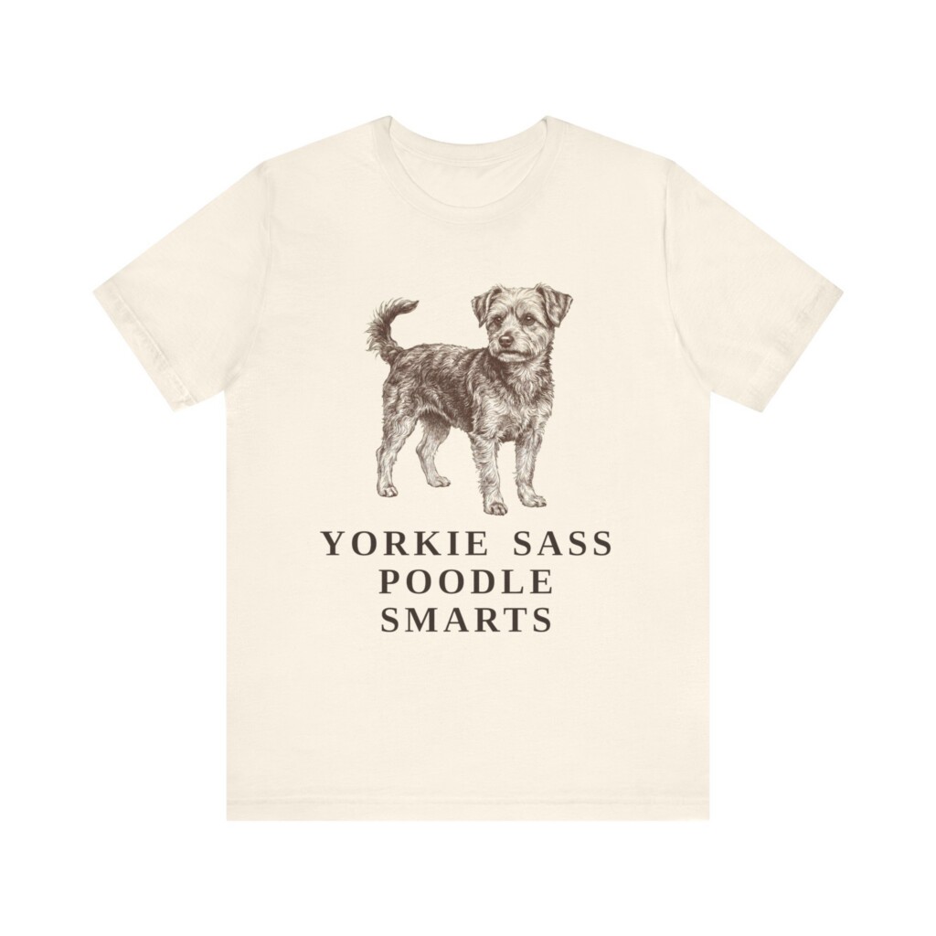 Yorkipoo Humor Shirt, Vintage Dog Sketch Tee, Dog Humor Gift