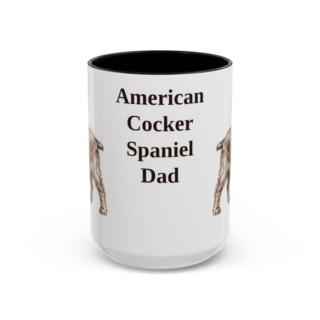 15oz American Cocker Spaniel Dog Dad Mug, Vintage Sketch Coffee Mug, Dog Dad Gift
