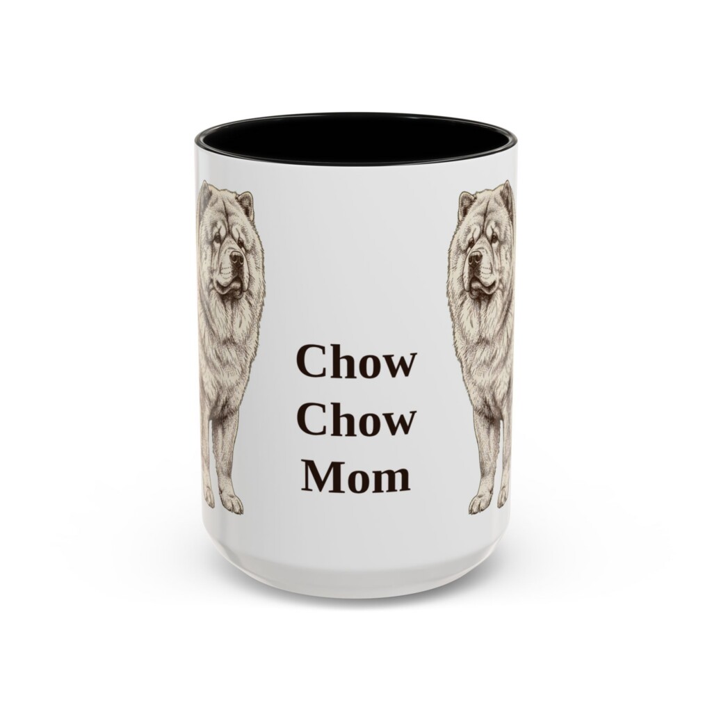 15oz Chow Chow Dog Mom Mug, Vintage Sketch Coffee Mug, Dog Mom Gift