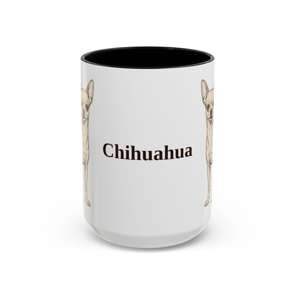 15oz Chihuahua Mug, Vintage Dog Portrait Coffee Mug, Dog Lover Gift