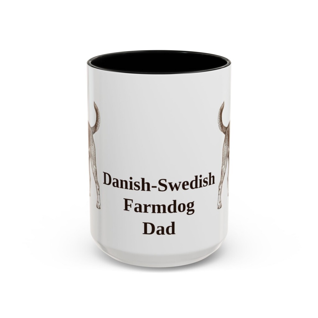 15oz Danish-Swedish Farmdog Dog Dad Mug, Vintage Sketch Coffee Mug, Dog Dad Gift