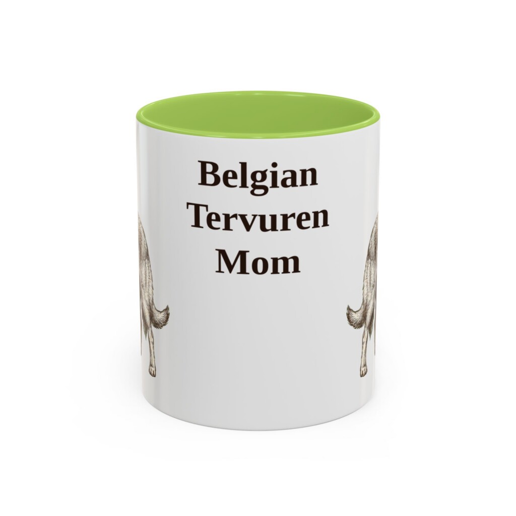 11oz Belgian Tervuren Dog Mom Mug, Vintage Sketch Coffee Mug, Dog Mom Gift