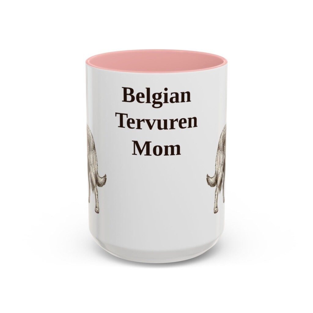 15oz Belgian Tervuren Dog Mom Mug, Vintage Sketch Coffee Mug, Dog Mom Gift