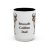 15oz Brussels Griffon Dog Dad Mug, Vintage Sketch Coffee Mug, Dog Dad Gift