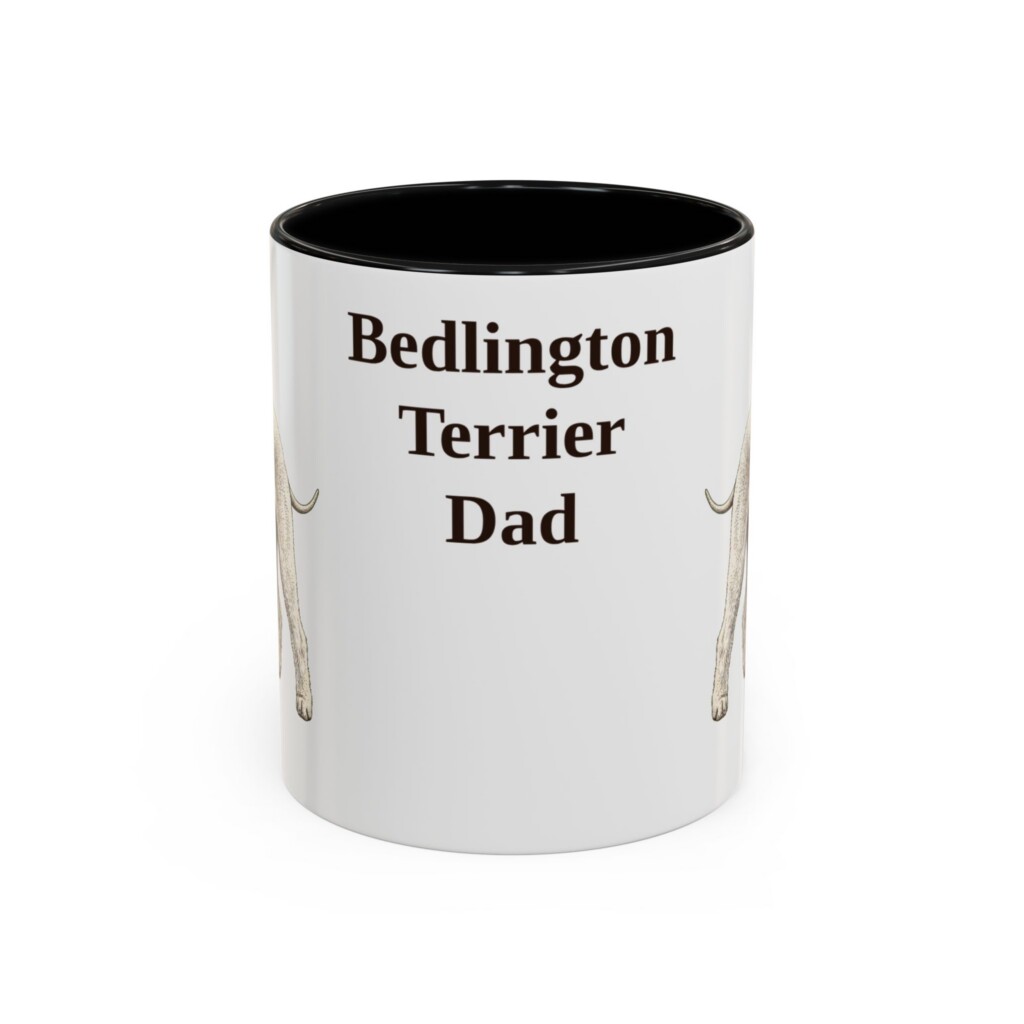 11oz Bedlington Terrier Dog Dad Mug, Vintage Sketch Coffee Mug, Dog Dad Gift