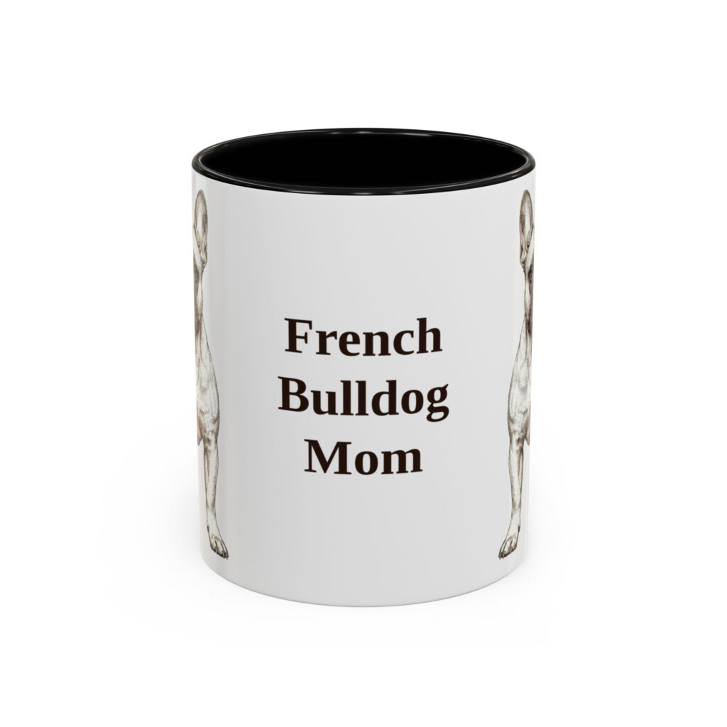 11oz French Bulldog Dog Mom Mug, Vintage Sketch Coffee Mug, Dog Mom Gift