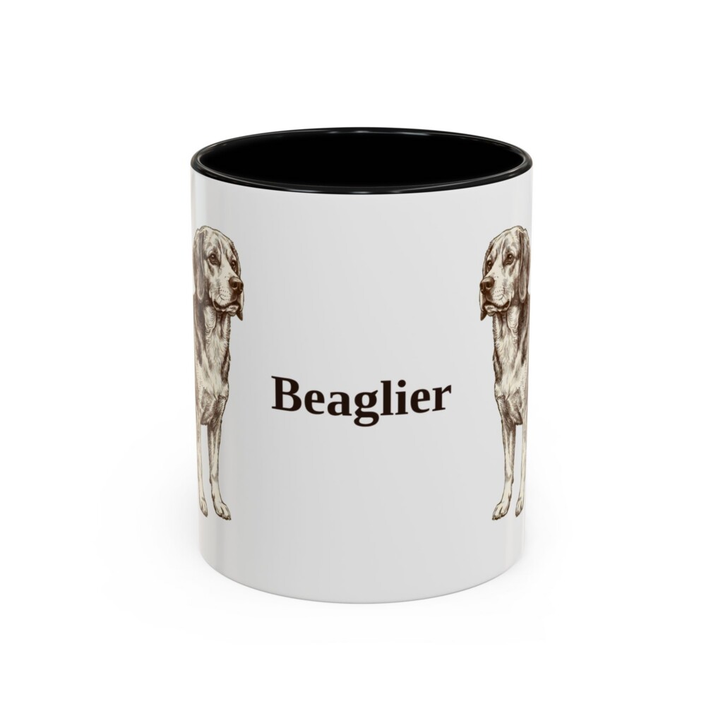 11oz Beaglier Mug, Vintage Dog Portrait Coffee Mug, Dog Lover Gift