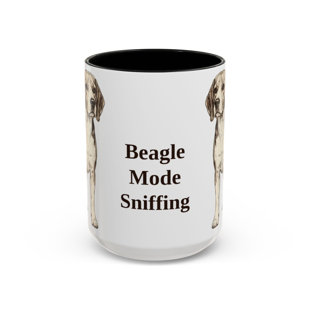 15oz Funny Beagle Mug, Vintage Dog Coffee Mug, Dog Lover Gift