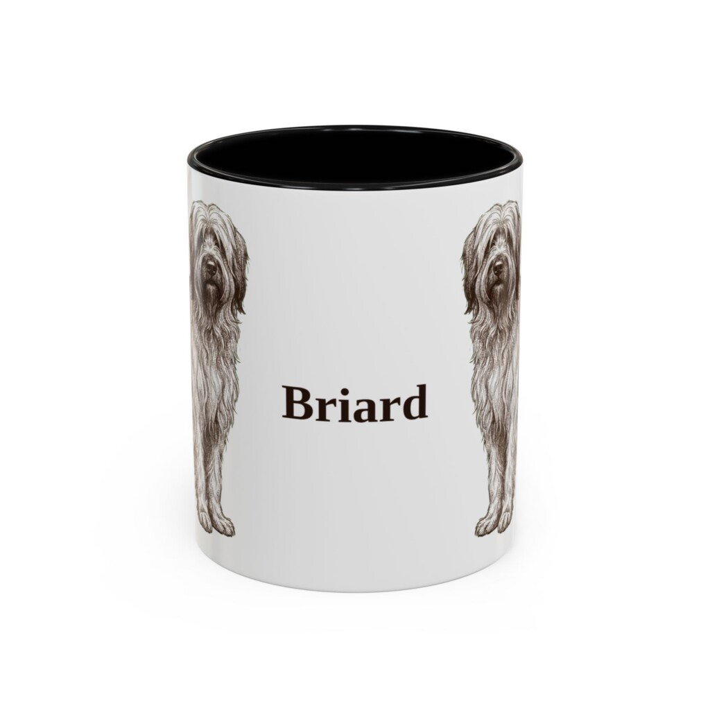 11oz Briard Mug, Vintage Dog Portrait Coffee Mug, Dog Lover Gift