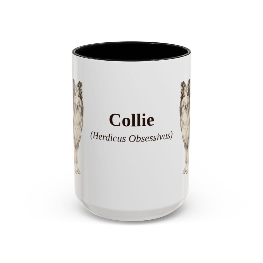 15oz Collie Latin Mug, Vintage Dog Coffee Mug, Dog Lover Gift