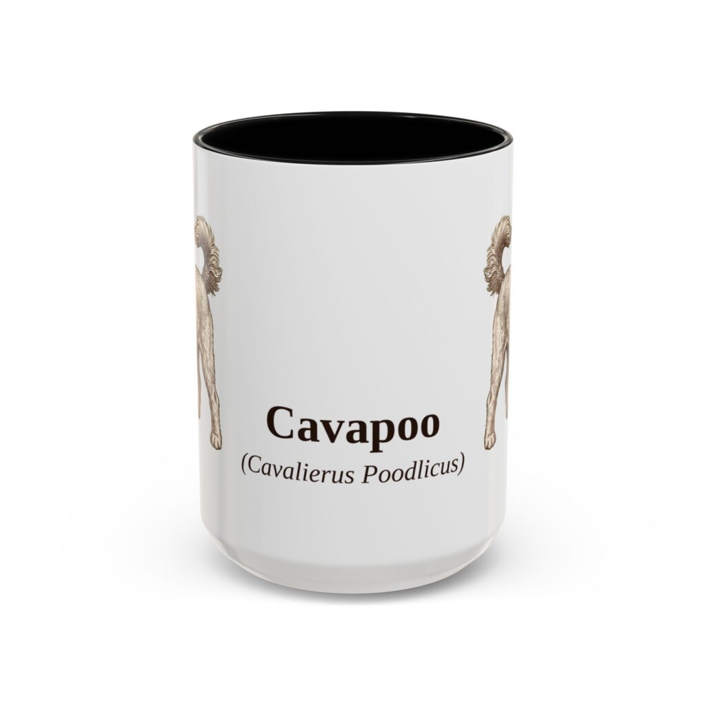 15oz Cavapoo Latin Mug, Vintage Dog Coffee Mug, Dog Lover Gift