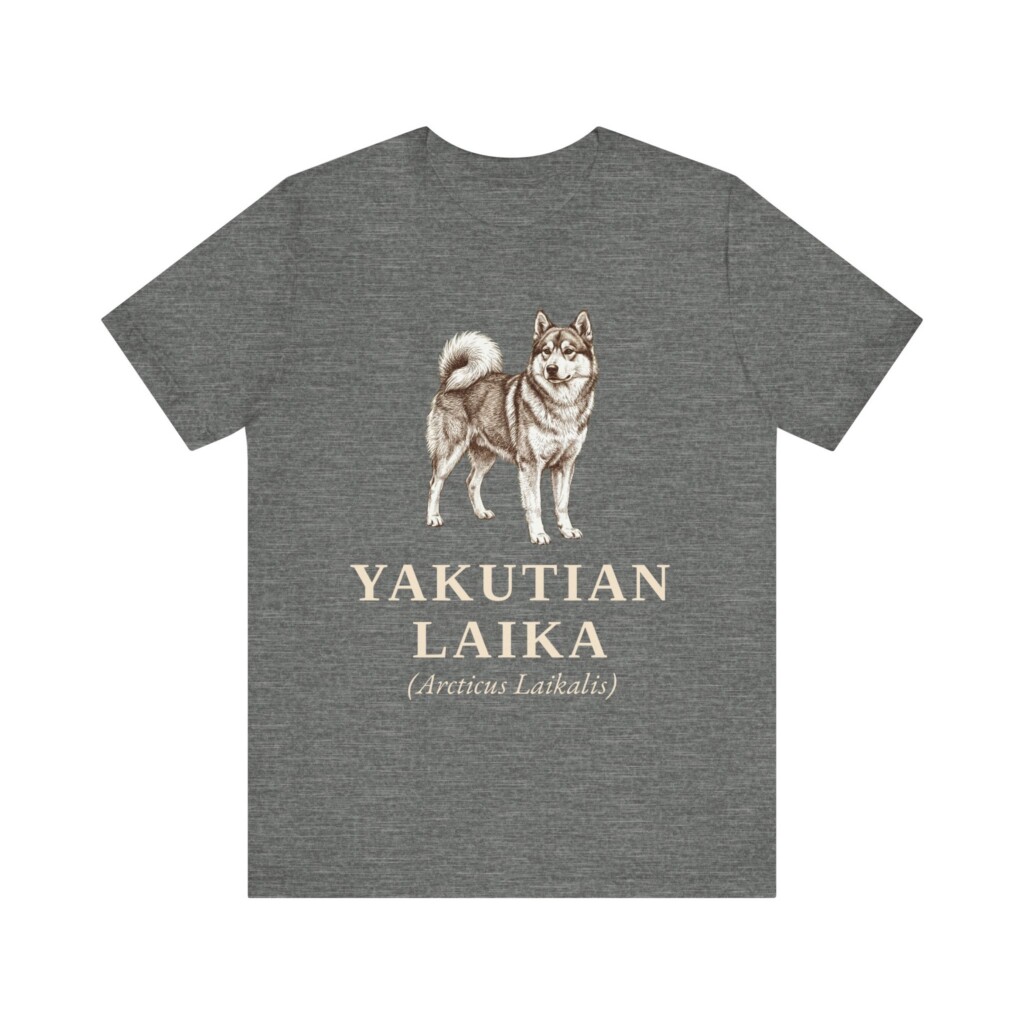 Yakutian Laika Latin Shirt, Vintage Dog Sketch Tee, Dog Latin Gift