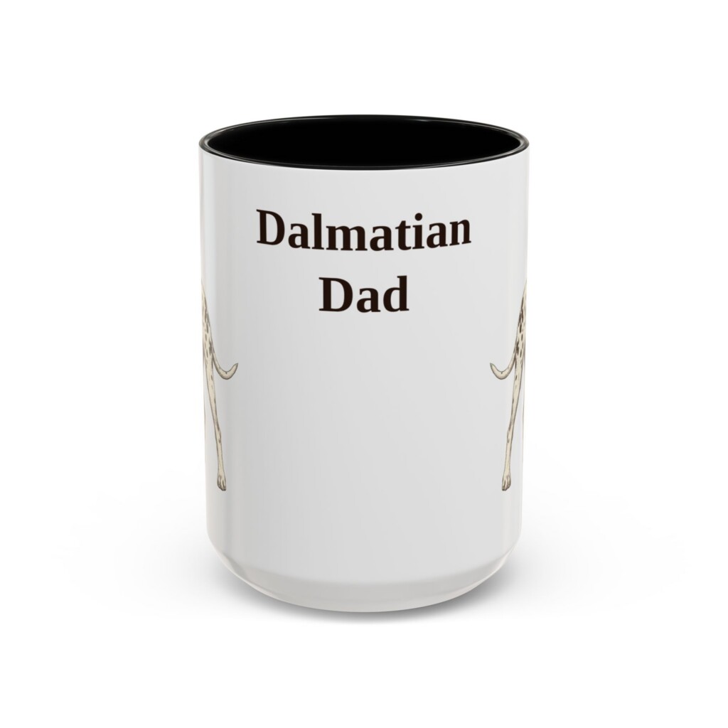 15oz Dalmatian Dog Dad Mug, Vintage Sketch Coffee Mug, Dog Dad Gift