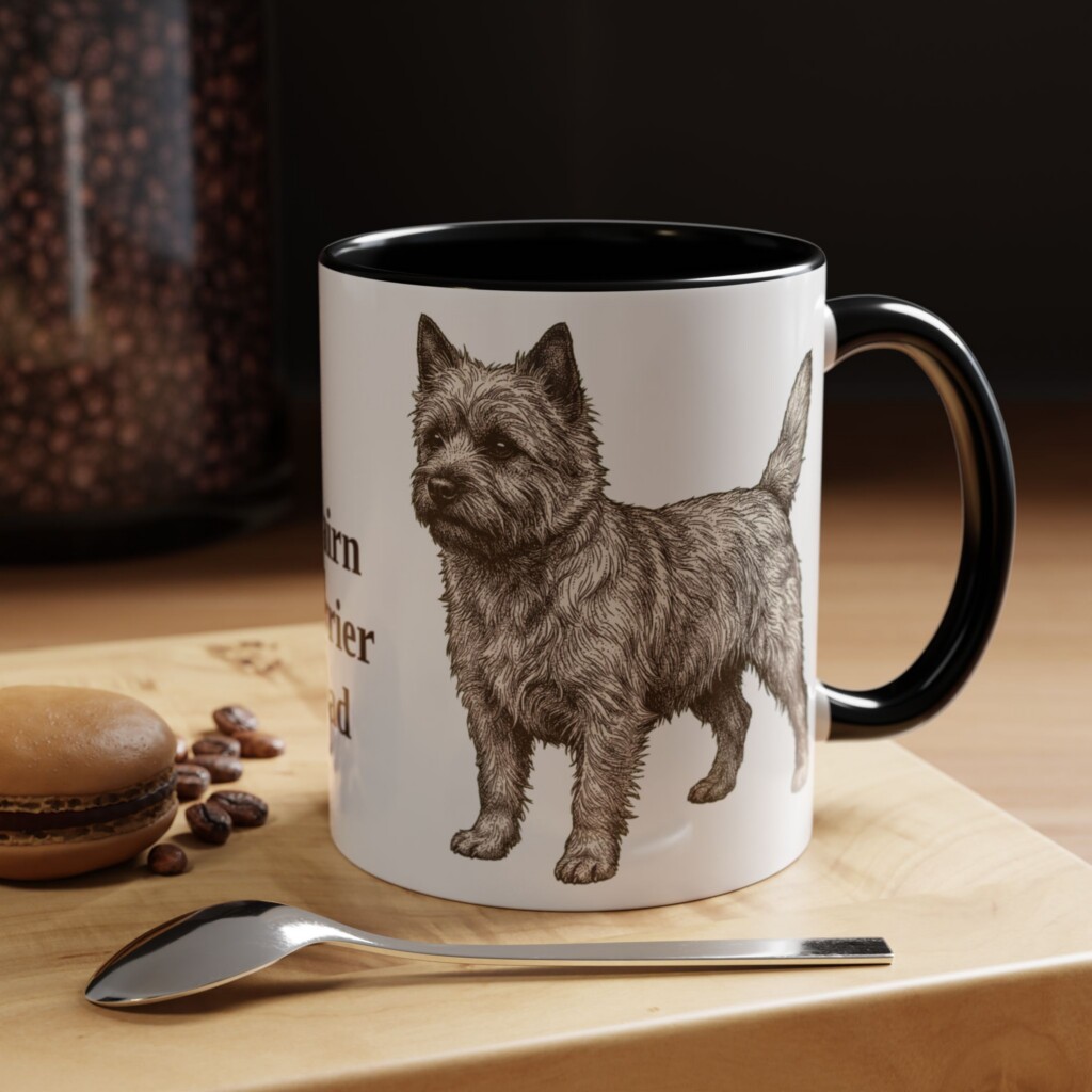 11oz Cairn Terrier Dog Dad Mug, Vintage Sketch Coffee Mug, Dog Dad Gift