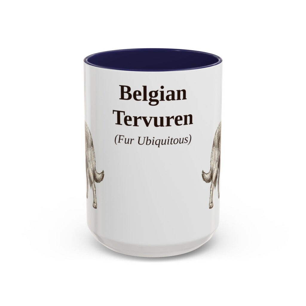 15oz Belgian Tervuren Latin Mug, Vintage Dog Coffee Mug, Dog Lover Gift