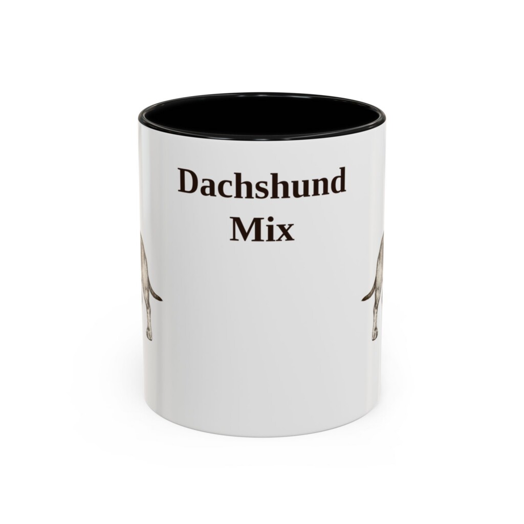 11oz Dachshund Mix Mug, Vintage Dog Portrait Coffee Mug, Dog Lover Gift