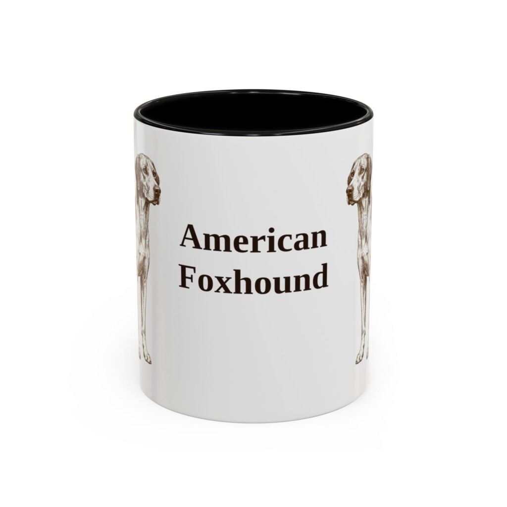 11oz American Foxhound Mug, Vintage Dog Portrait Coffee Mug, Dog Lover Gift