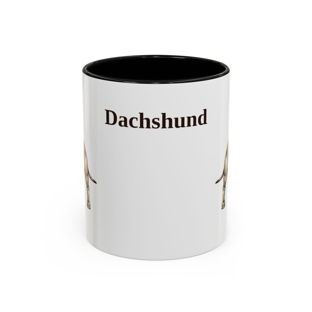 11oz Dachshund Mug, Vintage Dog Portrait Coffee Mug, Dog Lover Gift
