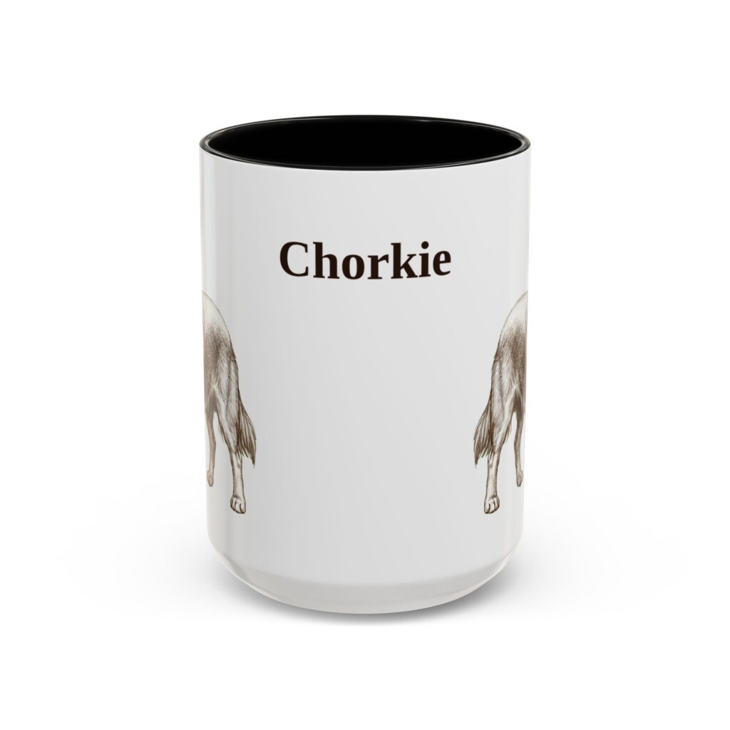 15oz Chorkie Mug, Vintage Dog Portrait Coffee Mug, Dog Lover Gift