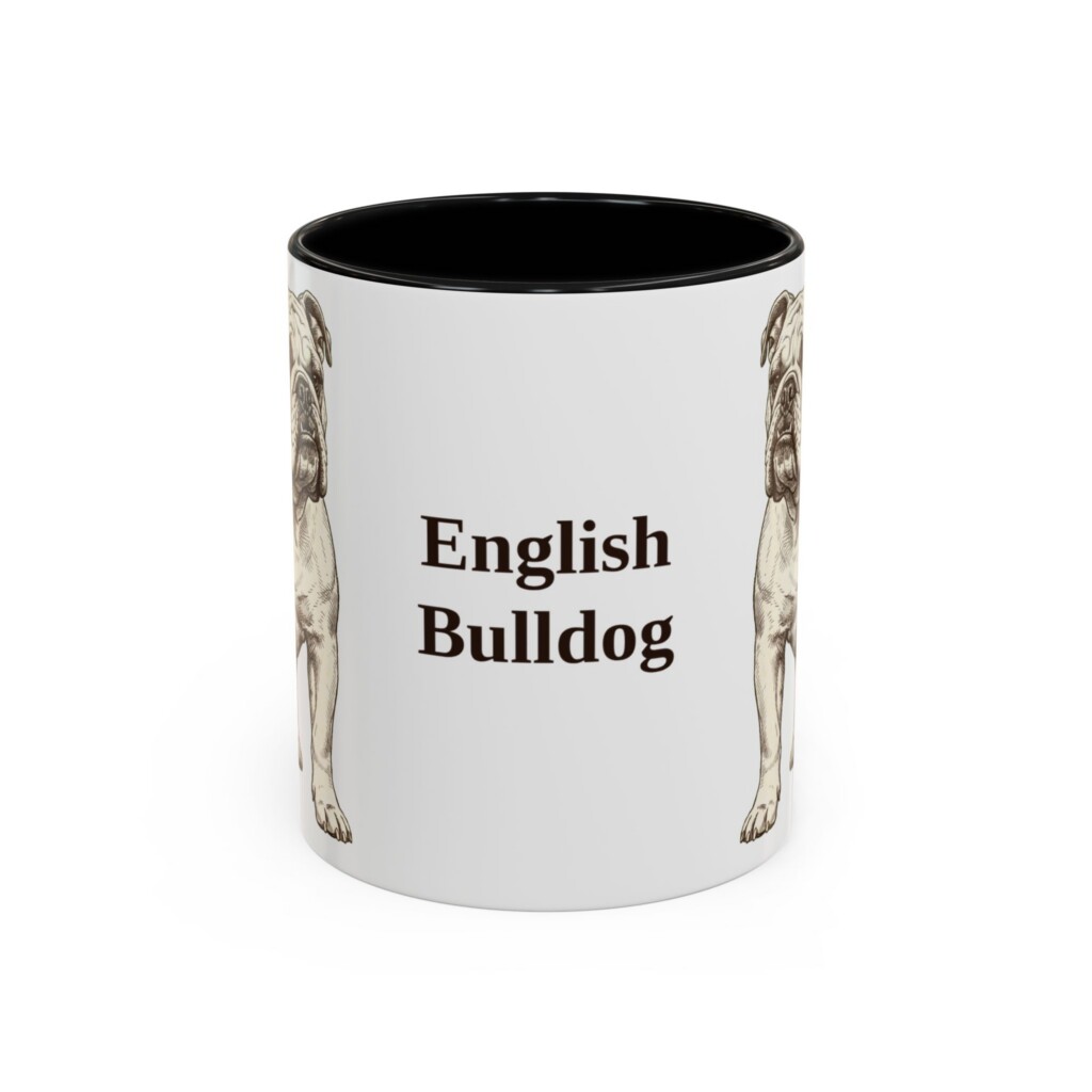 11oz English Bulldog Mug, Vintage Dog Portrait Coffee Mug, Dog Lover Gift