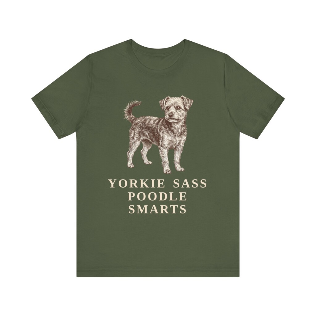 Yorkipoo Humor Shirt, Vintage Dog Sketch Tee, Dog Humor Gift
