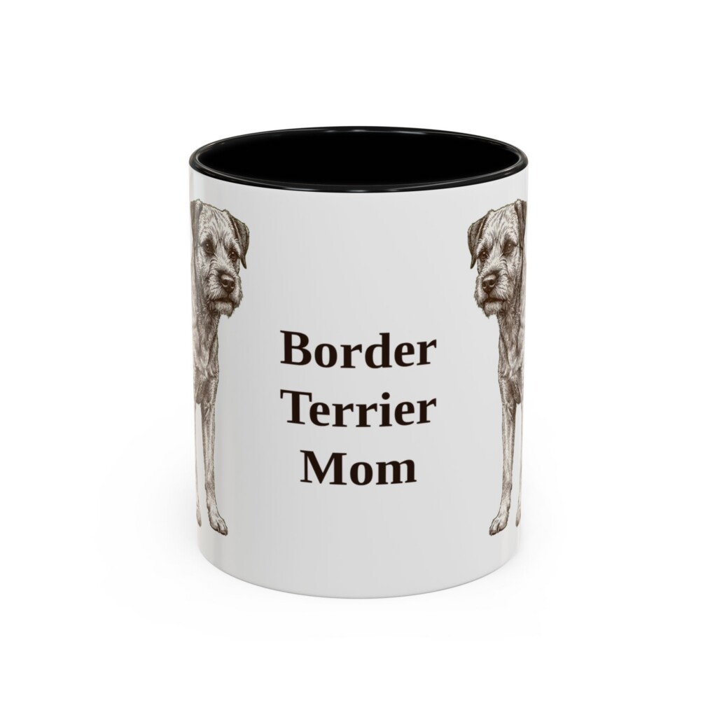 11oz Border Terrier Dog Mom Mug, Vintage Sketch Coffee Mug, Dog Mom Gift