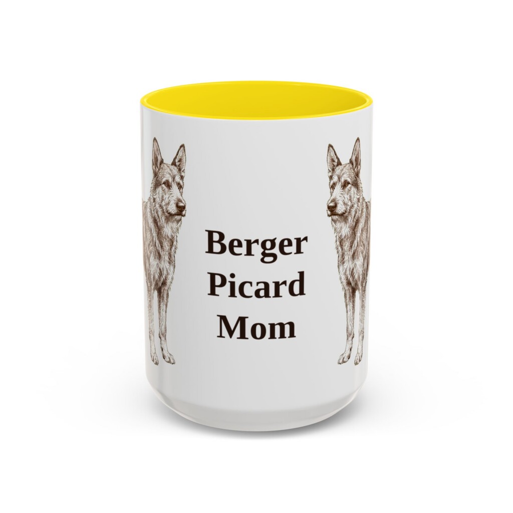 6098514220630572605_2048.jpeg 15oz Berger Picard Dog Mom Mug, Vintage Sketch Coffee Mug, Dog Mom Gift