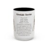 15oz Airedale Terrier Mug, Illustrated Dog Breed Facts Coffee Mug, Vintage Dog Keepsake Gift