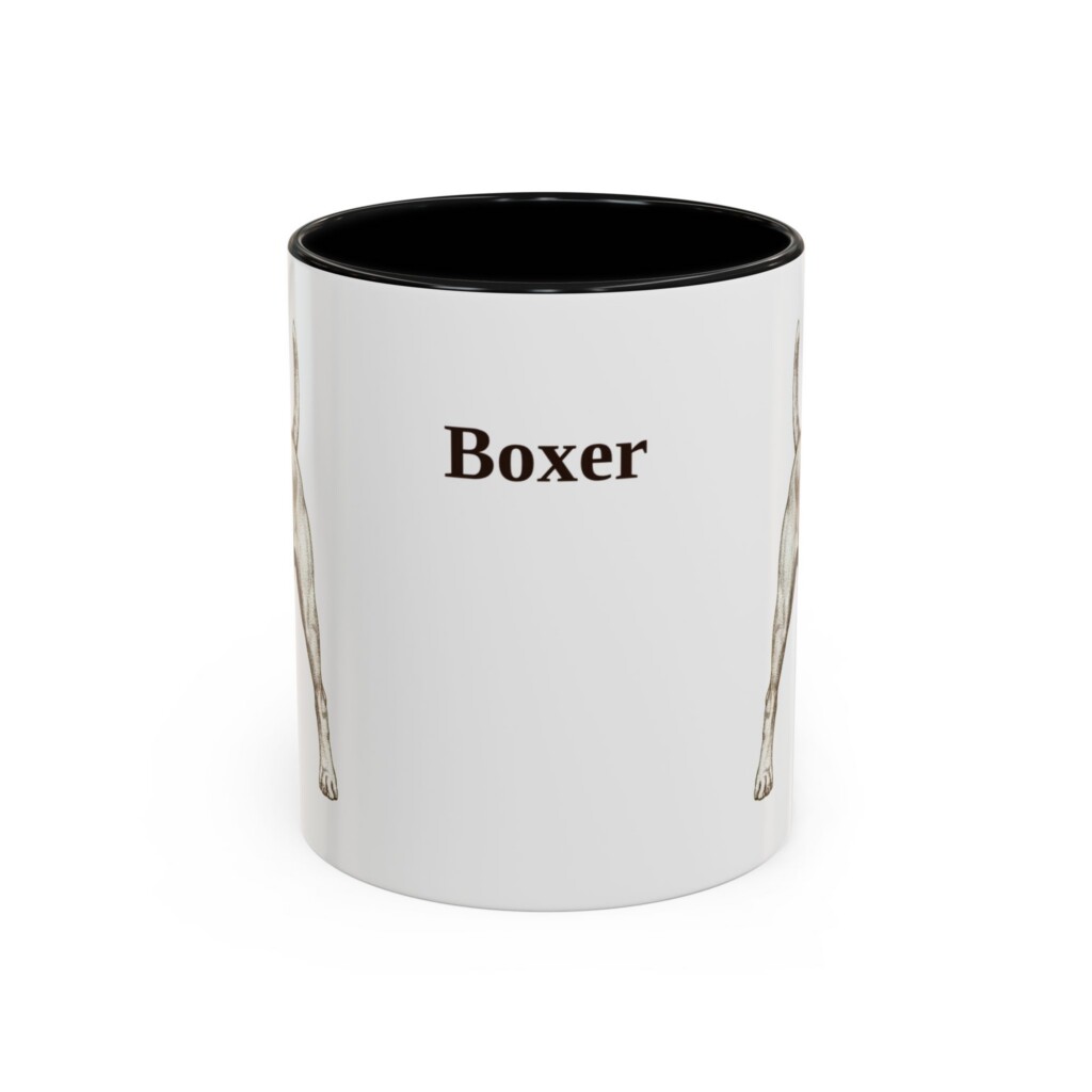 11oz Boxer Mug, Vintage Dog Portrait Coffee Mug, Dog Lover Gift