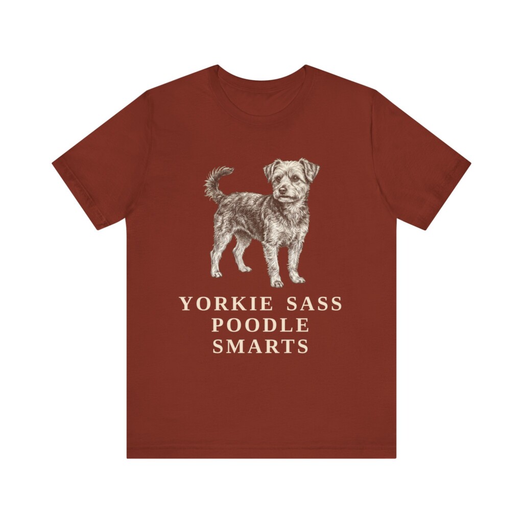 Yorkipoo Humor Shirt, Vintage Dog Sketch Tee, Dog Humor Gift
