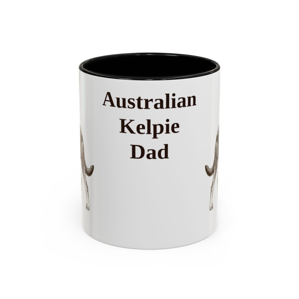 11oz Australian Kelpie Dog Dad Mug, Vintage Sketch Coffee Mug, Dog Dad Gift