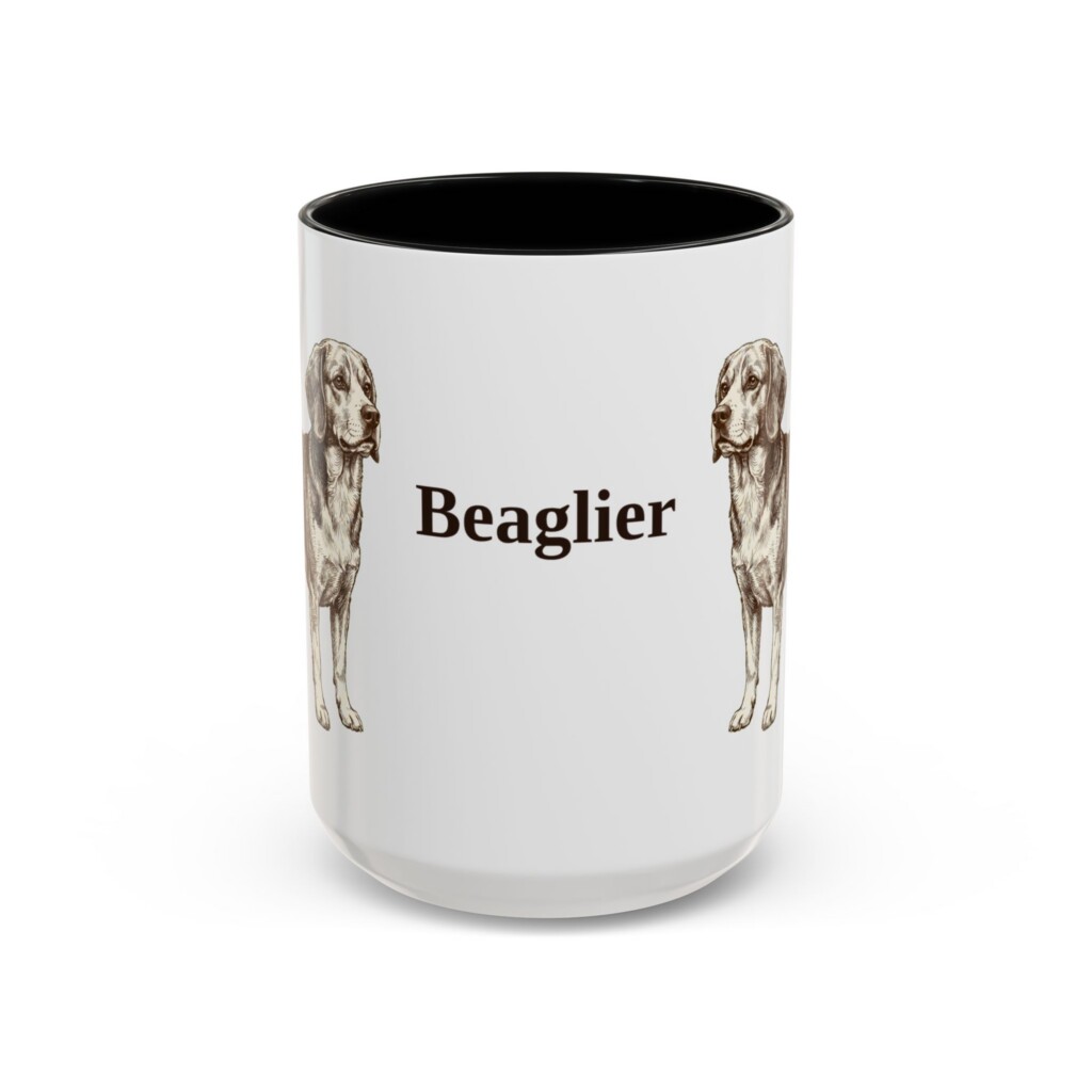 15oz Beaglier Mug, Vintage Dog Portrait Coffee Mug, Dog Lover Gift