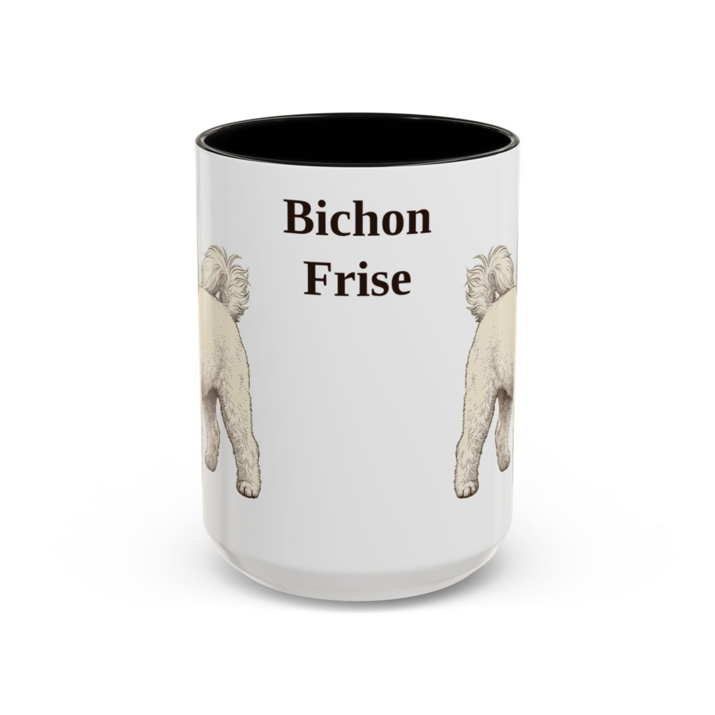 15oz Bichon Frise Mug, Vintage Dog Portrait Coffee Mug, Dog Lover Gift