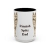 15oz Finnish Spitz Dog Dad Mug, Vintage Sketch Coffee Mug, Dog Dad Gift