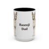 15oz Basenji Dog Dad Mug, Vintage Sketch Coffee Mug, Dog Dad Gift