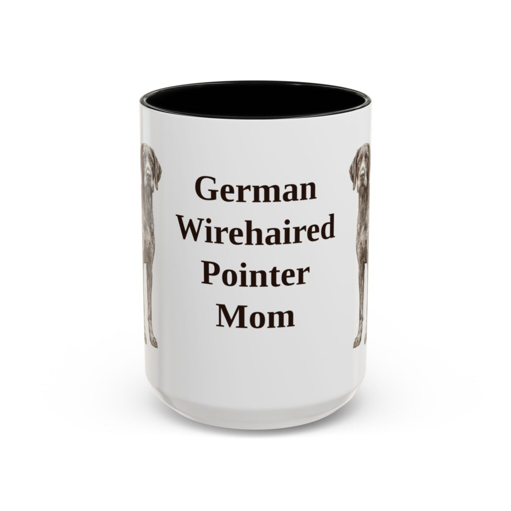 15oz German Wirehaired Pointer Dog Mom Mug, Vintage Sketch Coffee Mug, Dog Mom Gift